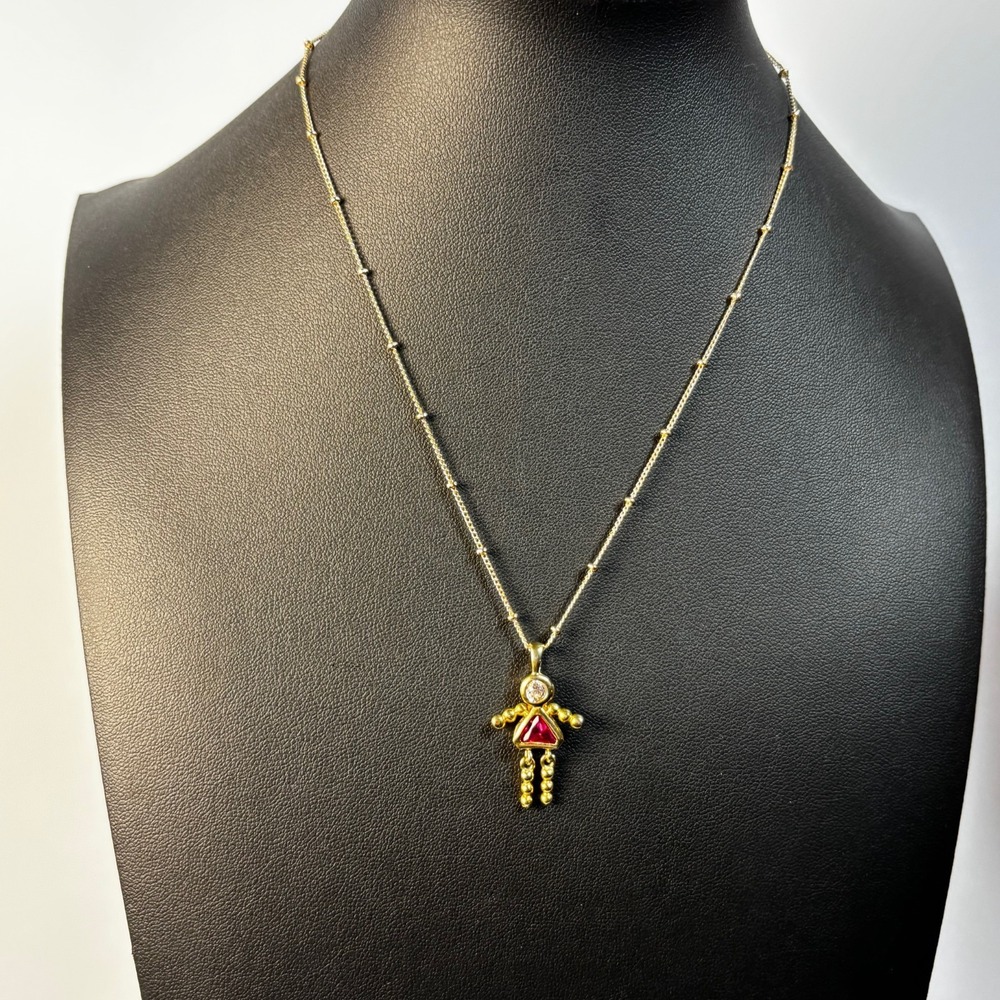 Necklace Pendant Birth‎ Stone October Gold Tone Whimsical Dainty